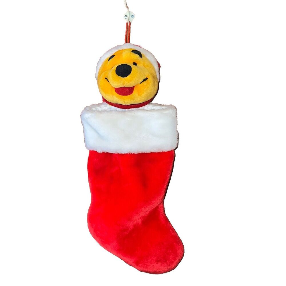 Disney Winnie the Pooh 3D Plush Head Christmas Stocking